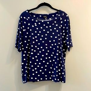 NWT - Talbots Blue and White Top